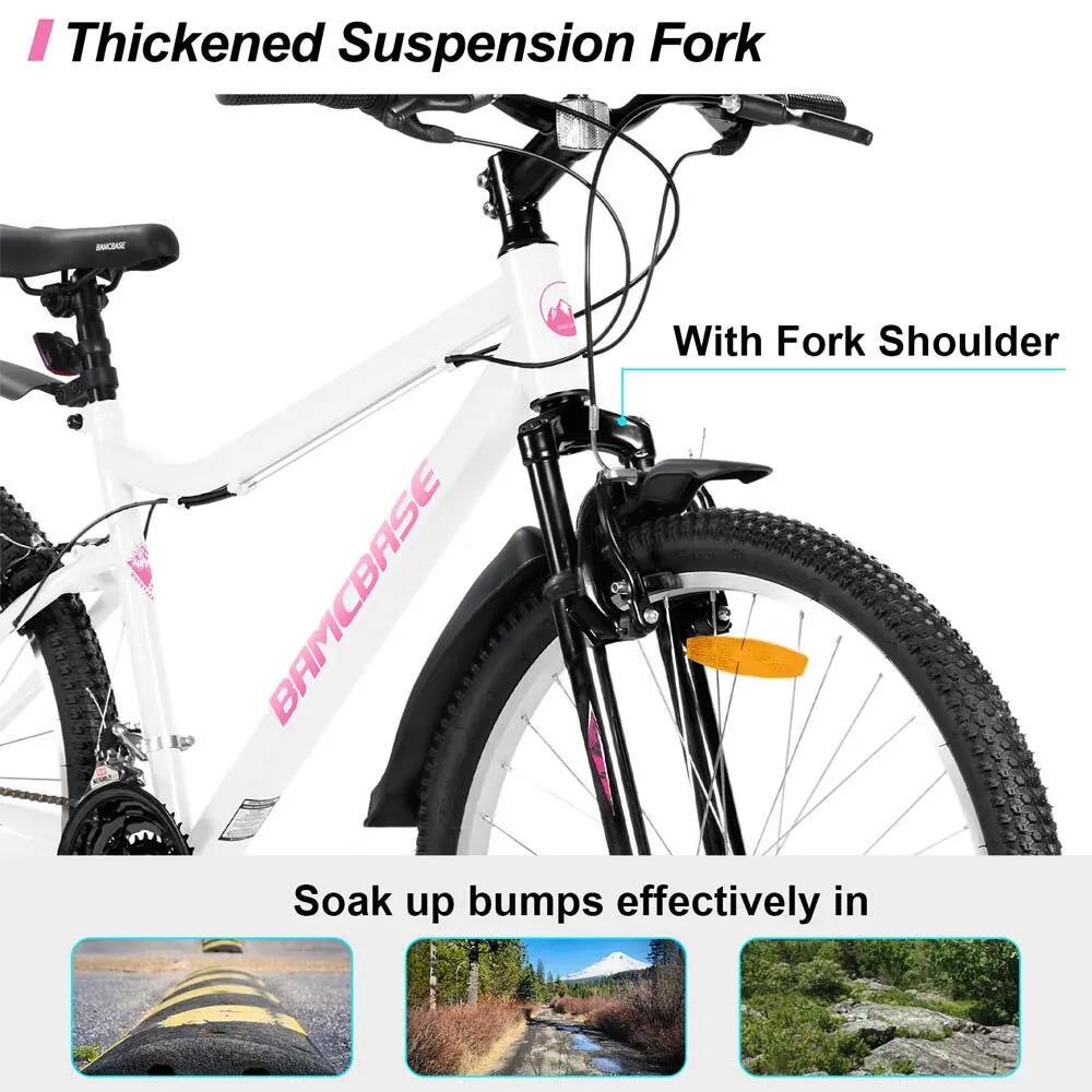 Dames Mountainbike 26 inch V-Brake 18 Versnellingen Stalen Frame 3/6