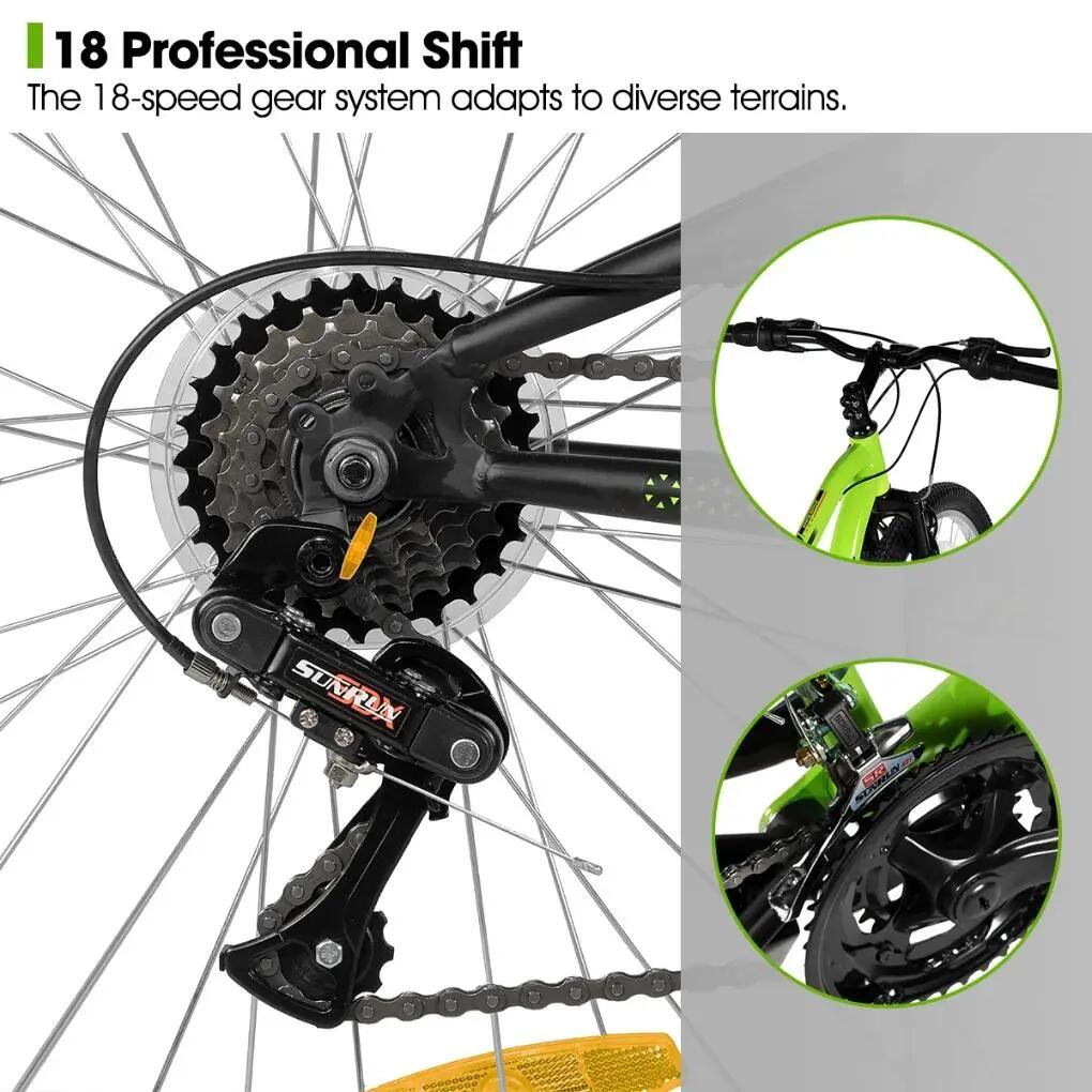 Mujer Hombre Jóvenes MTB 26 Pulgadas 18 Velocidades Doble Suspensión 4/6