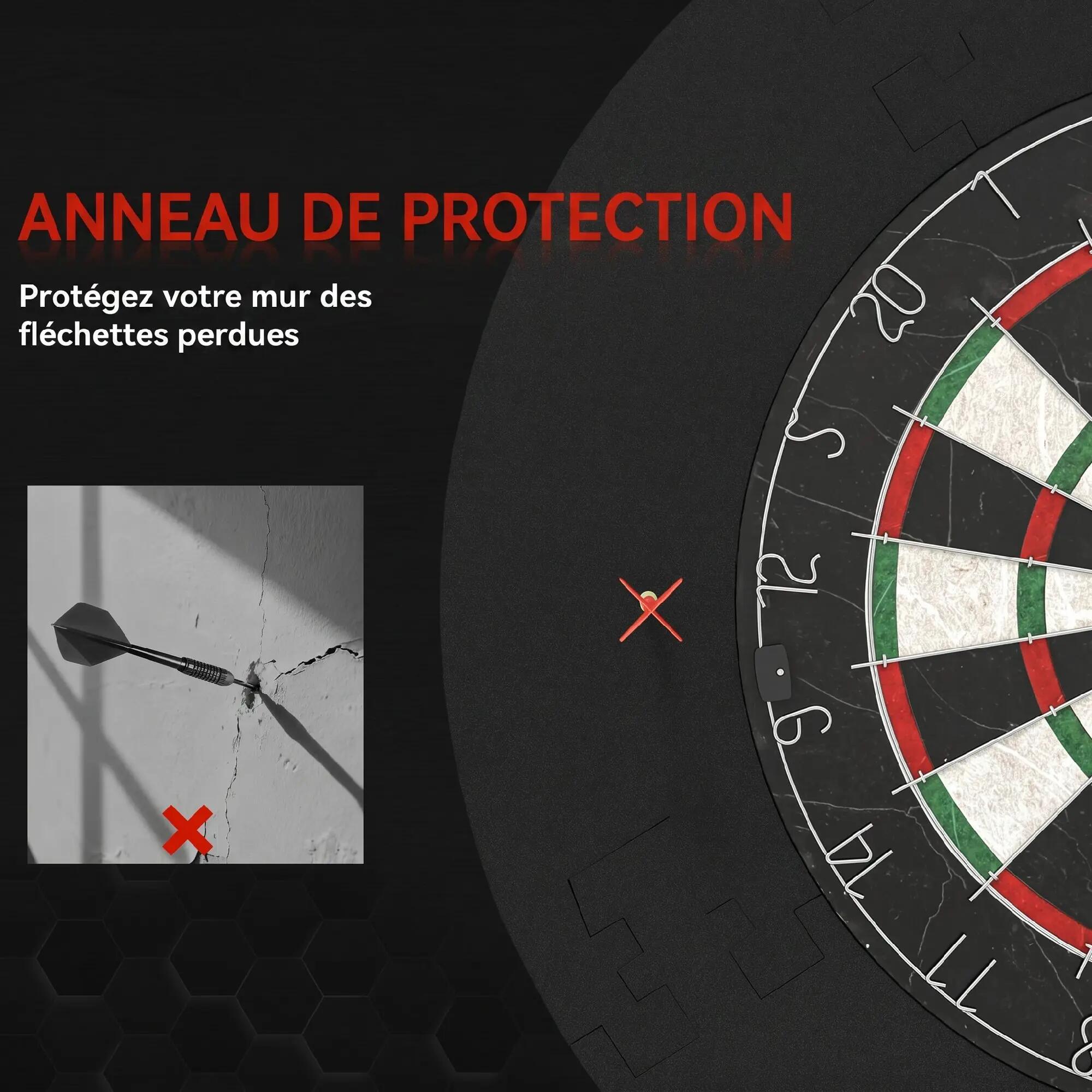 Cible de fléchettes avec anneau de protection EVA noir 4/5