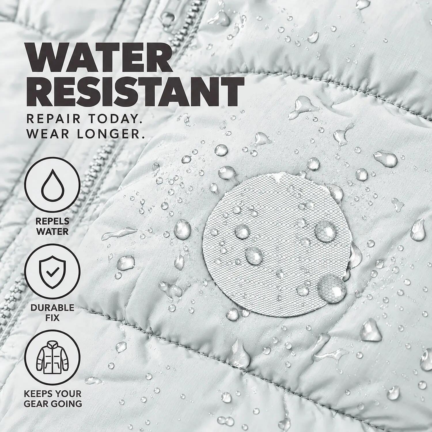 Patchs réparation doudoune aZengear blanc pierre 11 pièces nylon imperméable 5/11