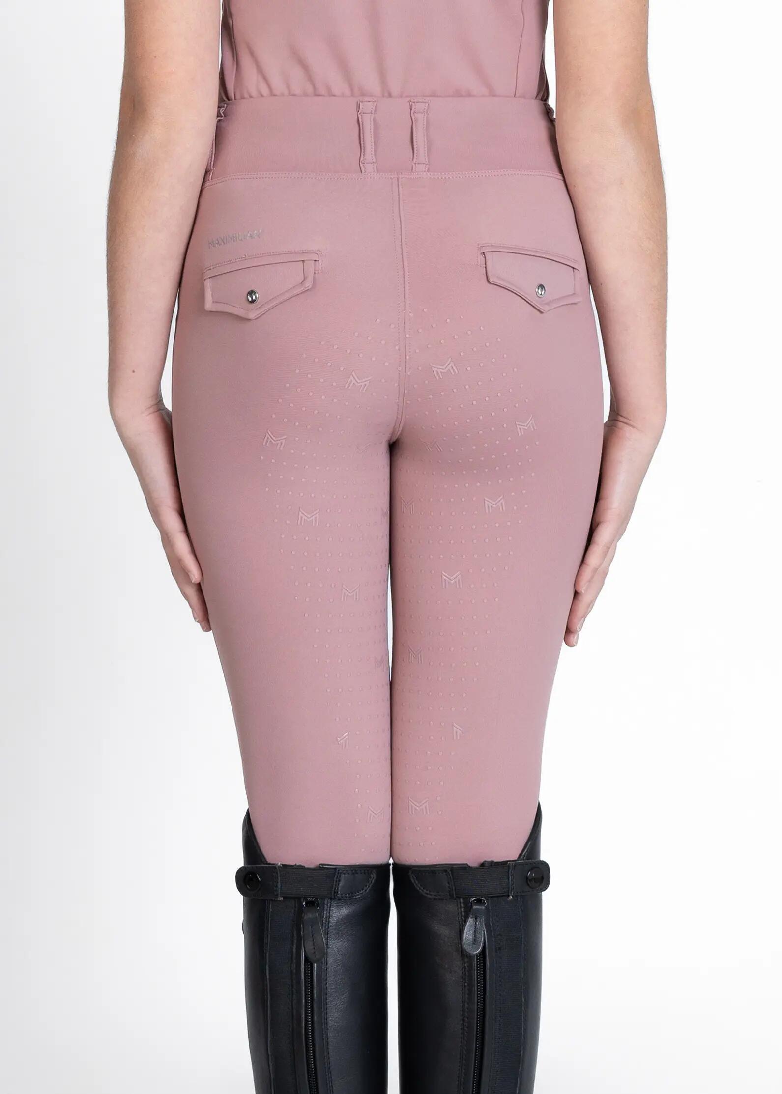 Leggings Pantalón Niños Equitación Maximilian Pro Full Grip Rosa Topo 3/6