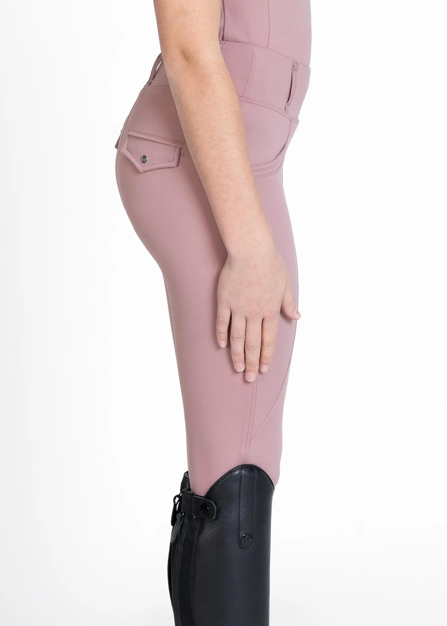 Leggings Pantalón Niños Equitación Maximilian Pro Full Grip Rosa Topo 2/6