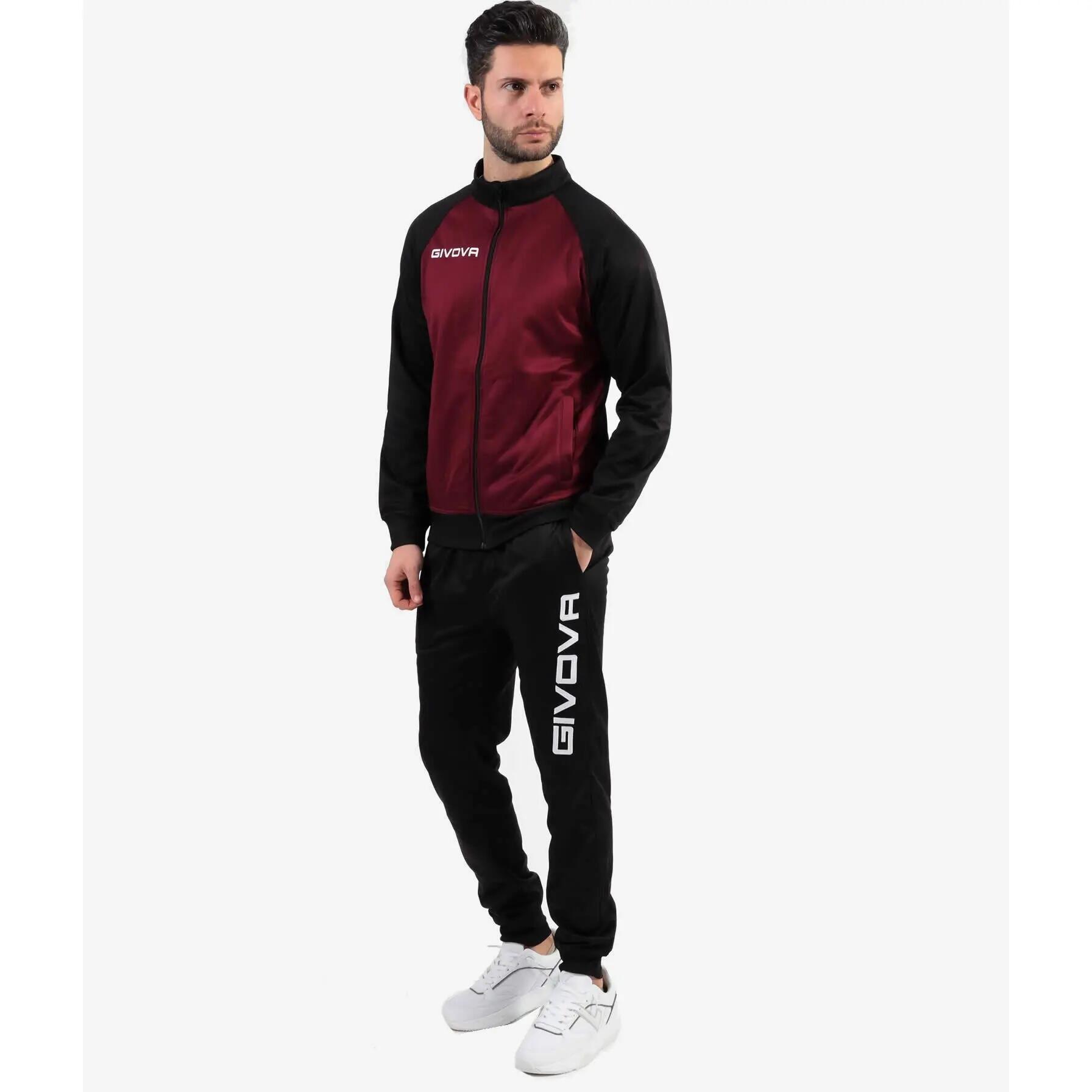 Ensemble de sport Givova Cuba bordeaux-noir bordeaux 2xl 2/3