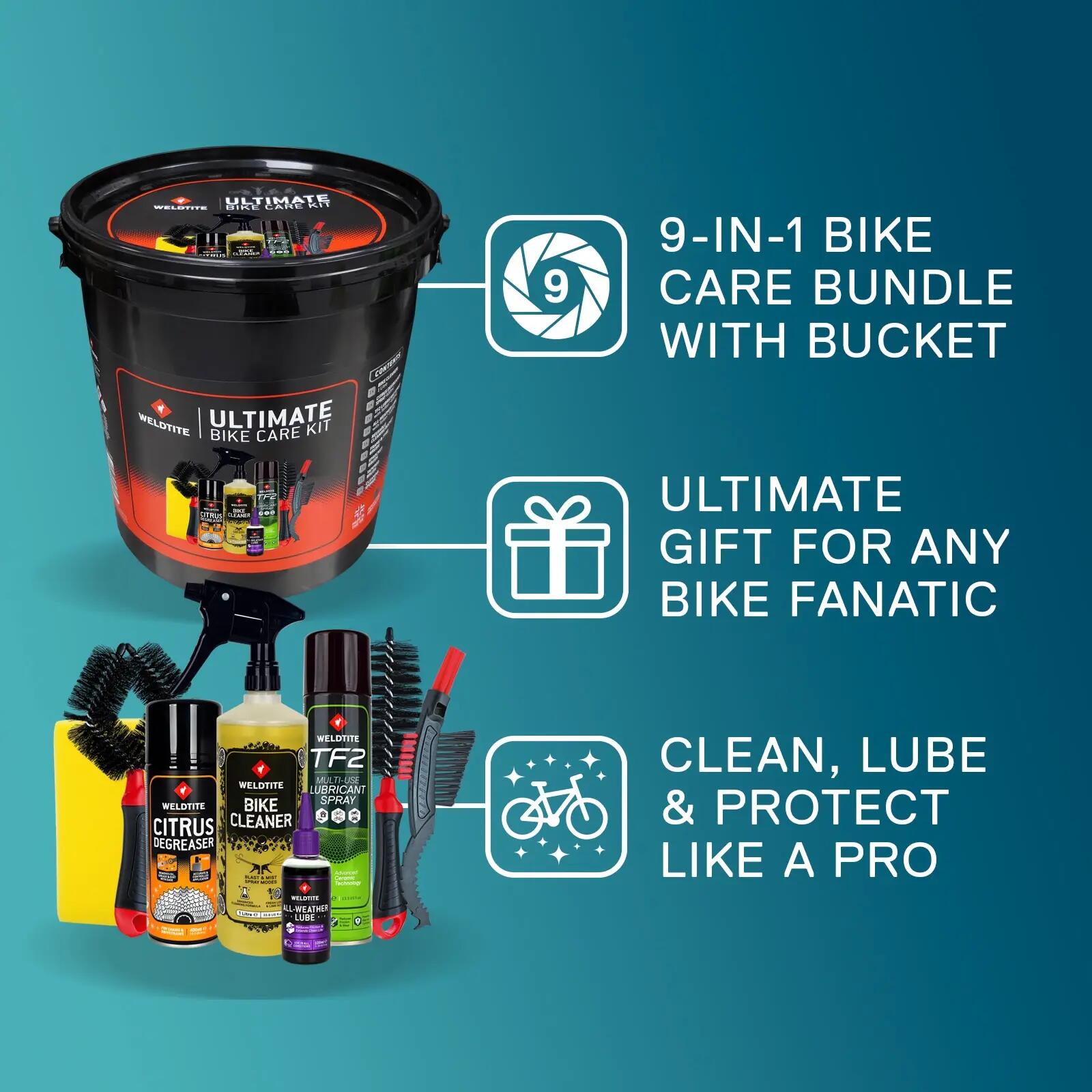 Kit completo cura della bicicletta Weldtite Ultimate Bike Care Kit (9-in-1) 5/7