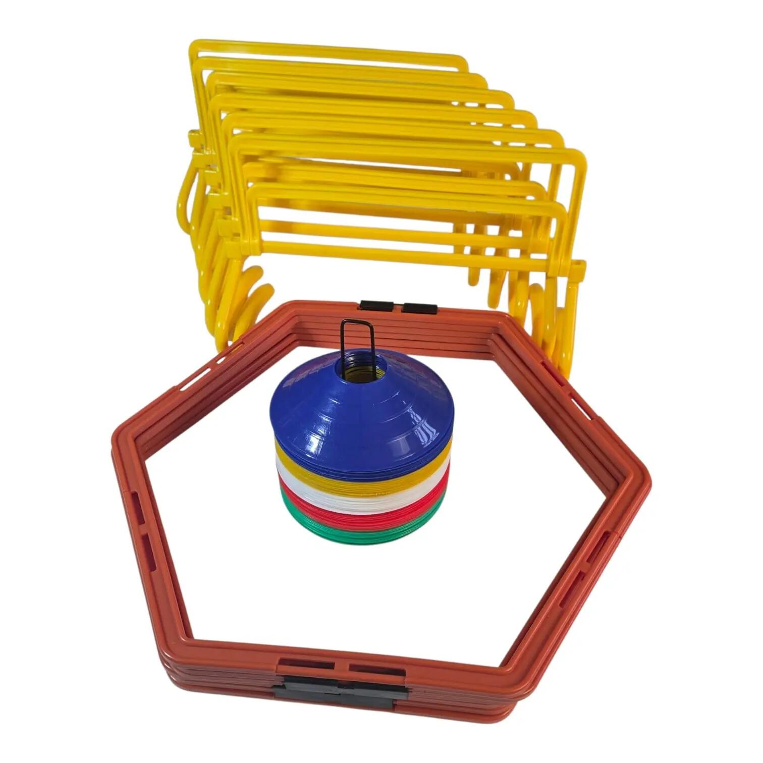 Set antrenament Master scarita hexagonala, 50 copete, 6 obstacole reglabile 4/11