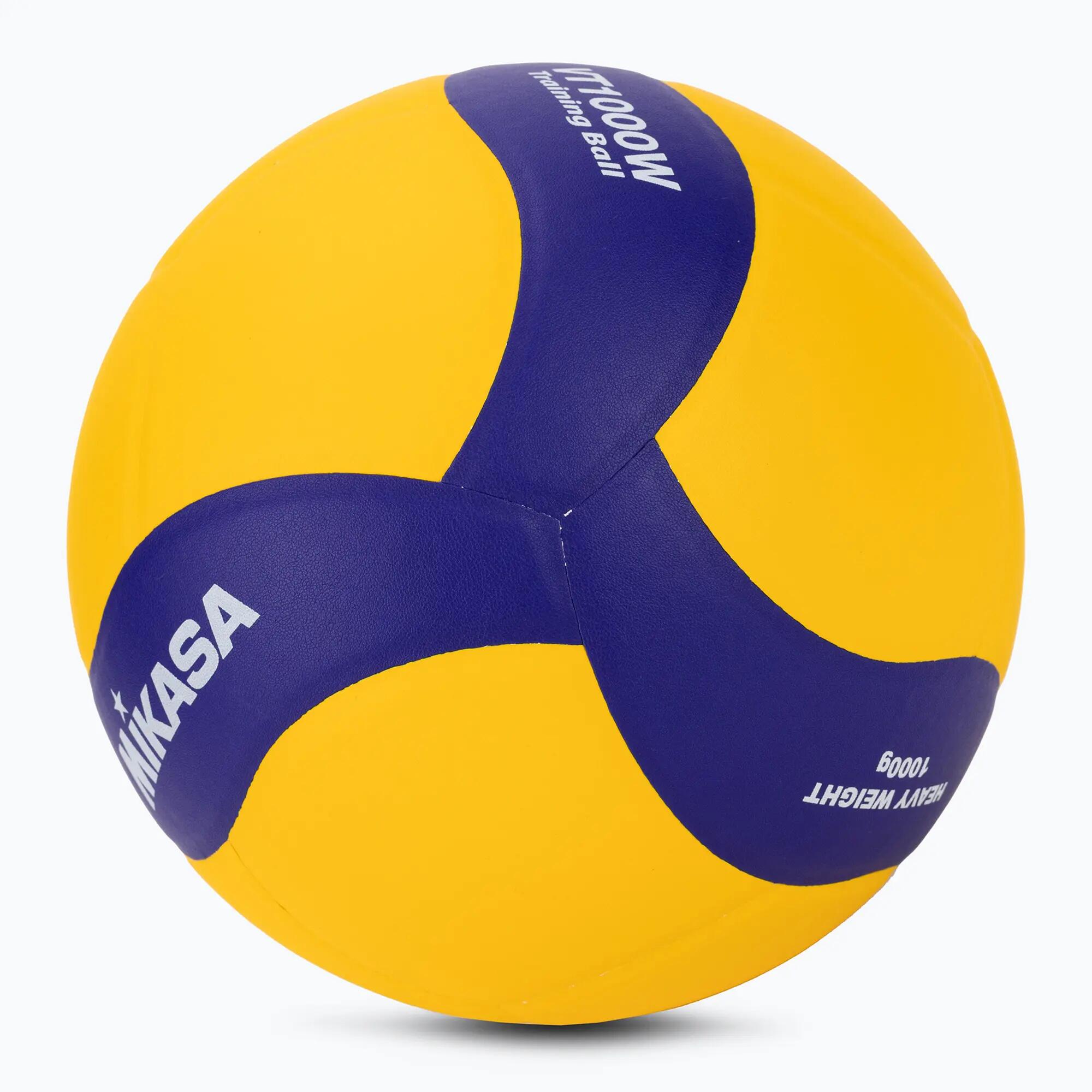 Volejbalový míč Mikasa VT1000W žluto-modrý, velikost 5 2/4