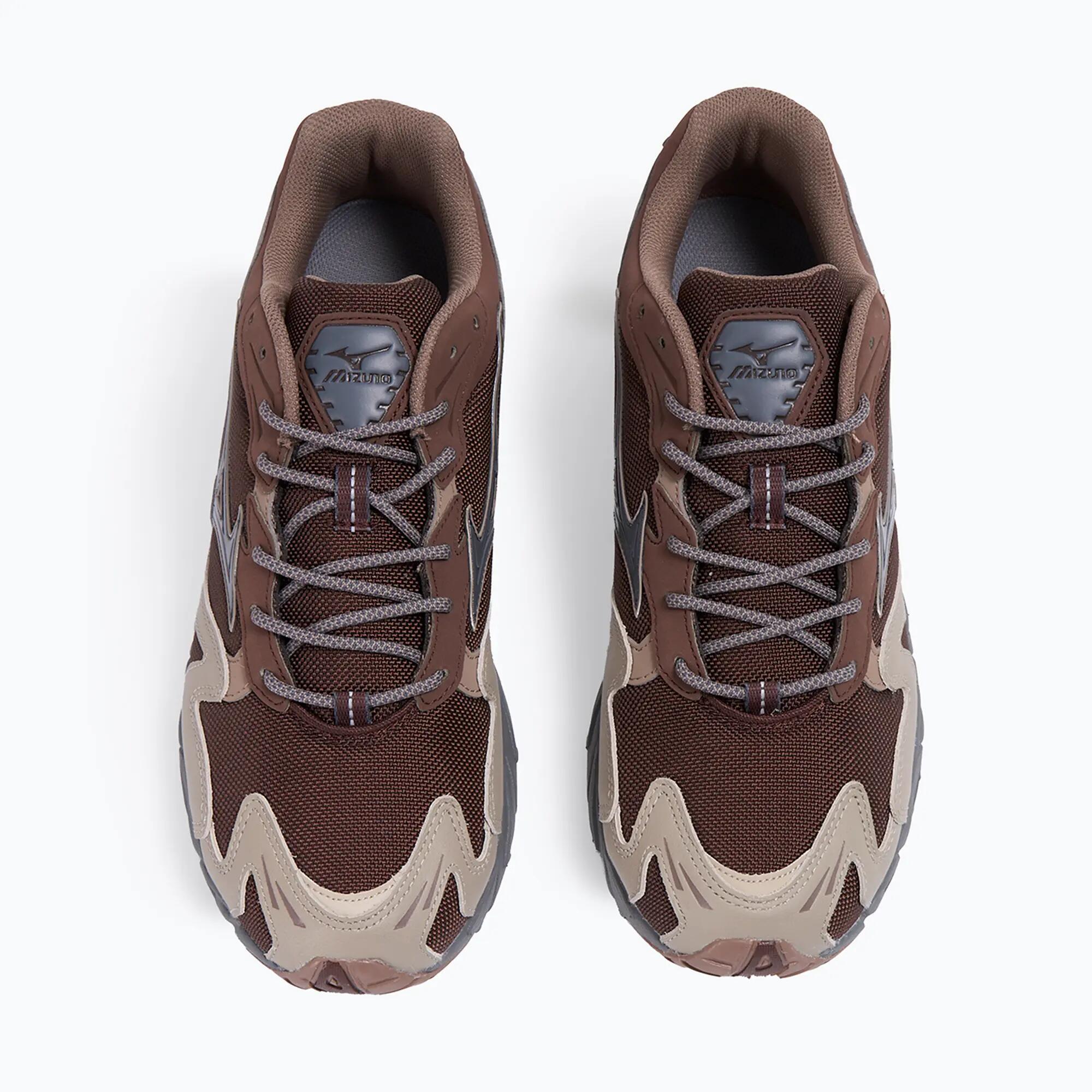Baskets Mizuno modèle Mizuno Wave Rider 10 Cordura "Chicory Coffee" pour homme 3/4