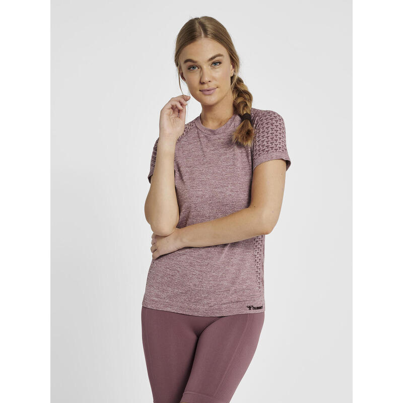 T-Shirt Hmlci Yoga Femme Extensible Absorbant L'humidité Sans Couture Hummel