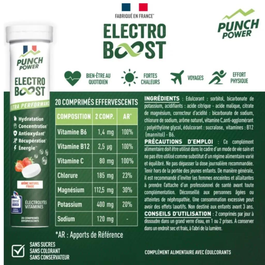 Complément effervescent Punch Power ElectroBoost Fraise 2/4