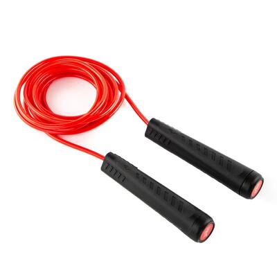 Corda per saltare ponderata - Corda per saltare regolabile - Nero/Rosso - 335 cm