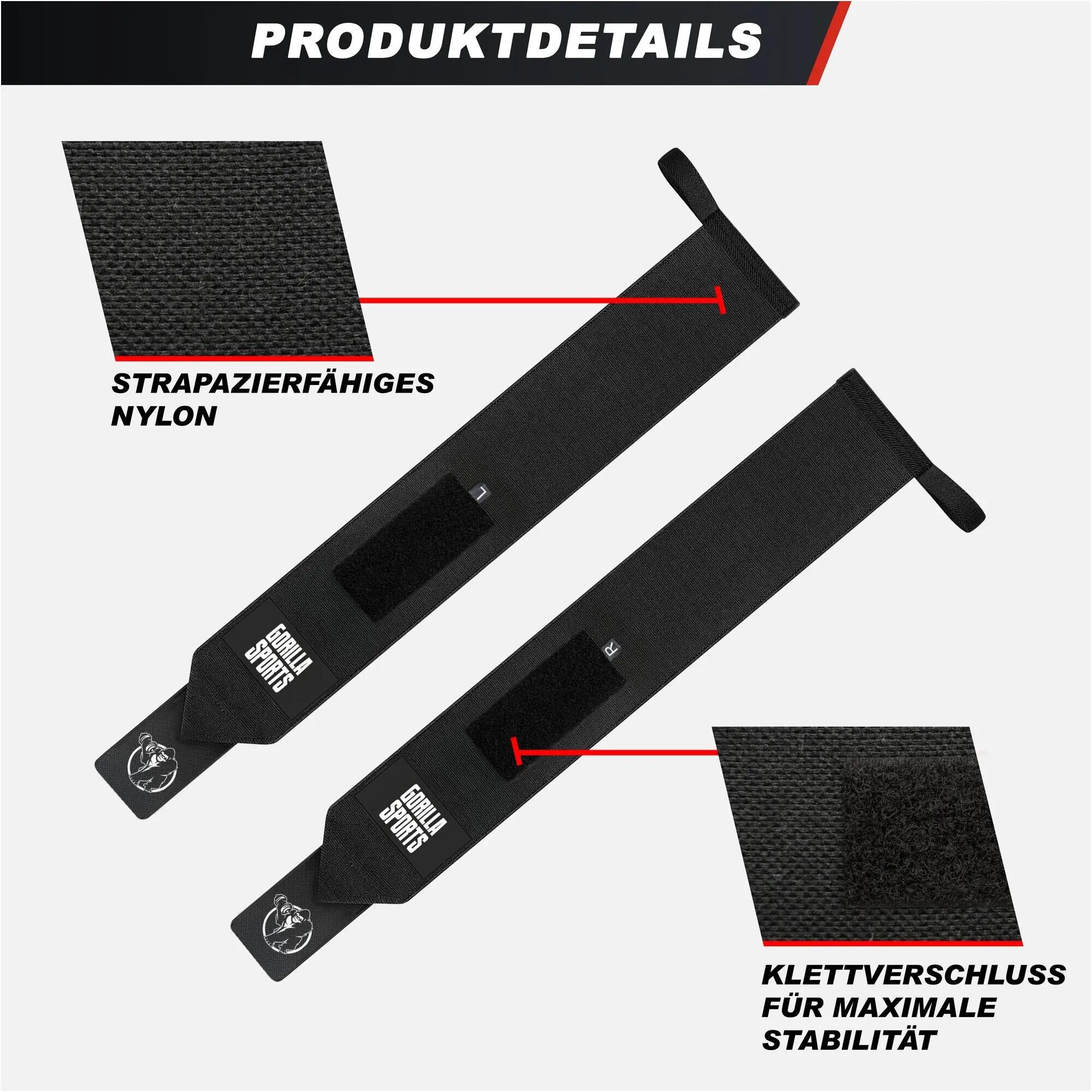Handgelenk Bandagen - 2er Set, 45 x 8cm, Handgelenkstütze, Gym Wrist Wraps 3/7