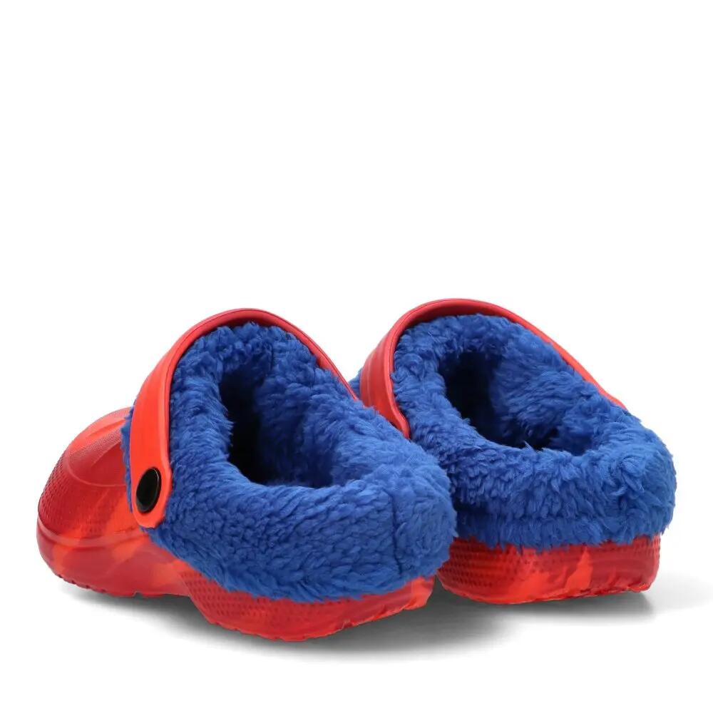 Zapatillas de Casa Zueco Infantil Spiderman con Borreguillo Rojas 5/6