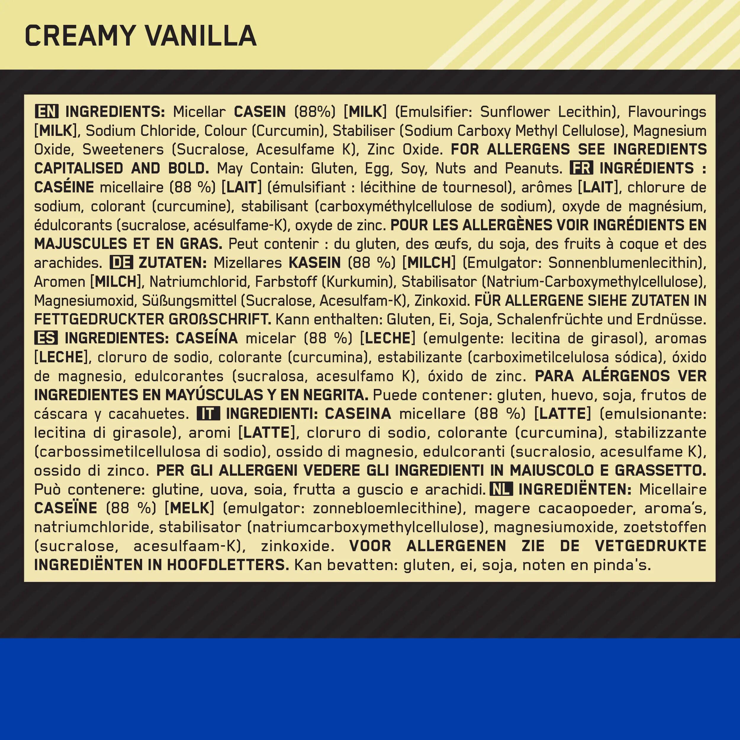 Zlatý standardní kasein - 1,8 kg vanilky Optimum Nutrition 4/6