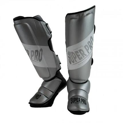 Protège-tibias de kick-boxing - Rebel -Noir/Gris/Blanc