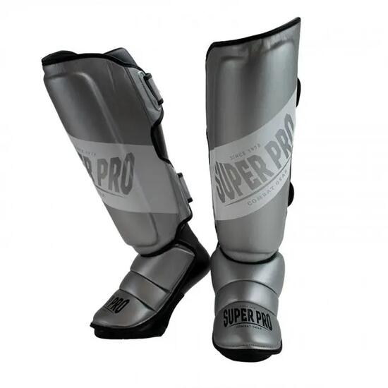 Protège-tibias de kick-boxing - Rebel -Noir/Gris/Blanc
