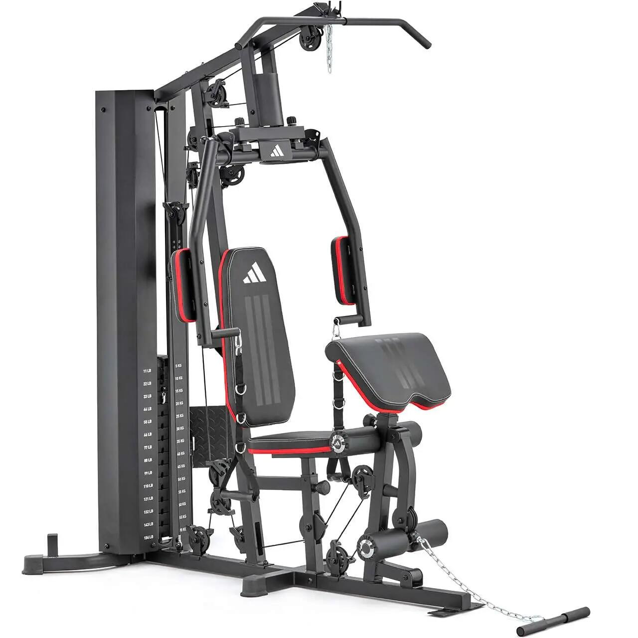 Appareils à charge guidée Home Gym - 70kg - Acier - Plaques - Presse jambes 1/7
