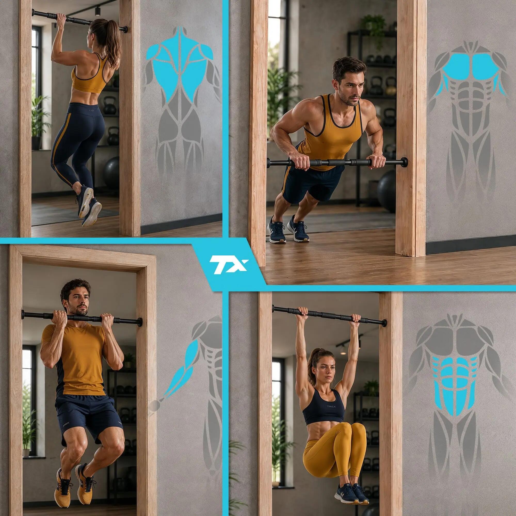 Barre de tractios sur porte Trex Sport TX-010PB 67-100 cm 200 kg réglable 7/7