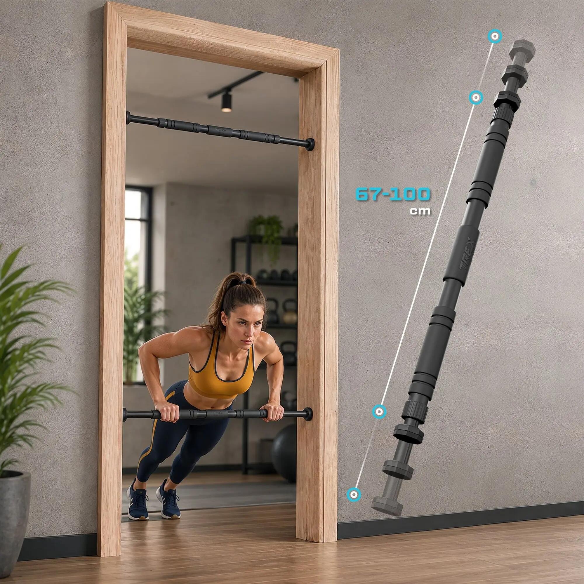 Barre de tractios sur porte Trex Sport TX-010PB 67-100 cm 200 kg réglable 4/7