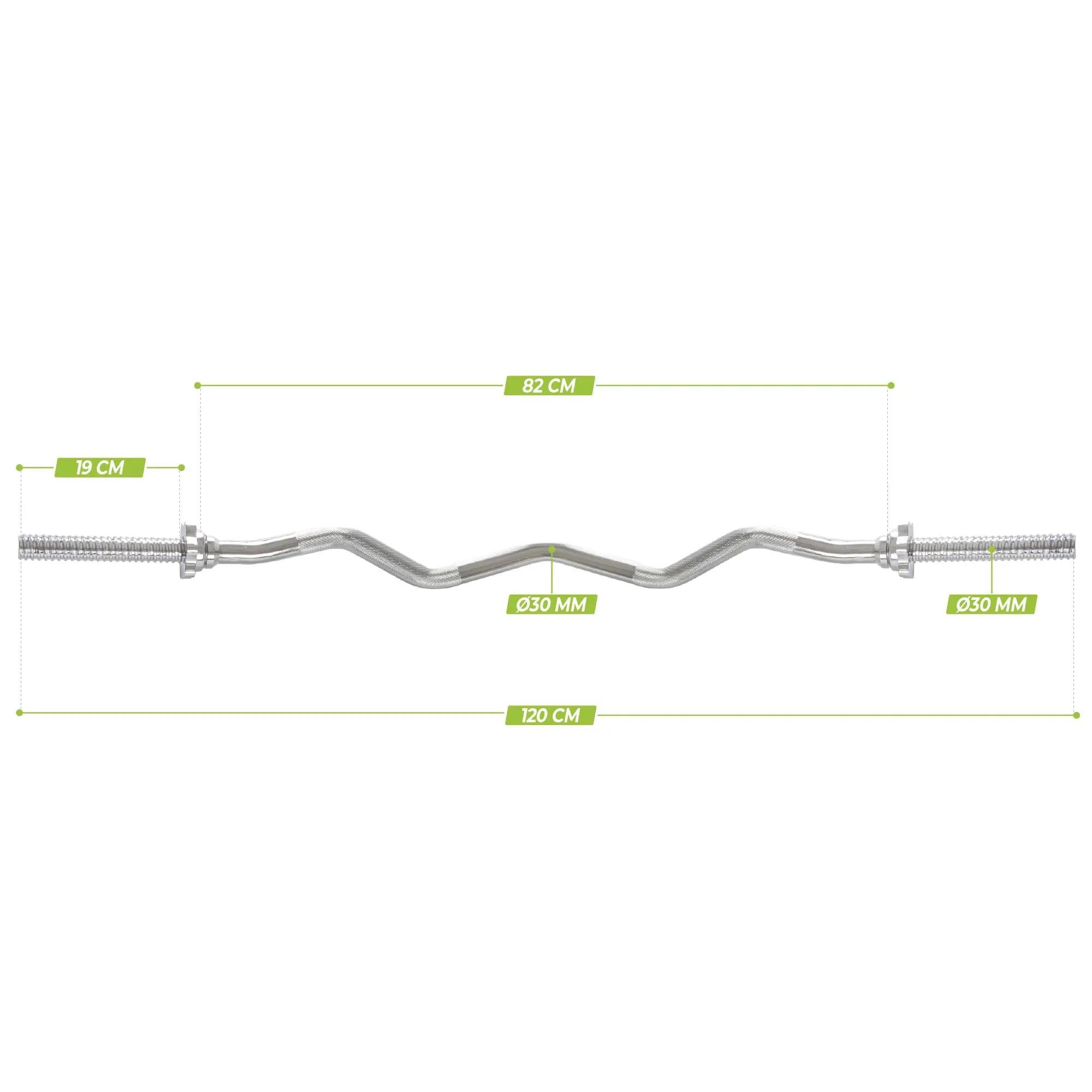 Curl bar - EZ Barbell bar - vite 120 cm - 30 mm 2/3
