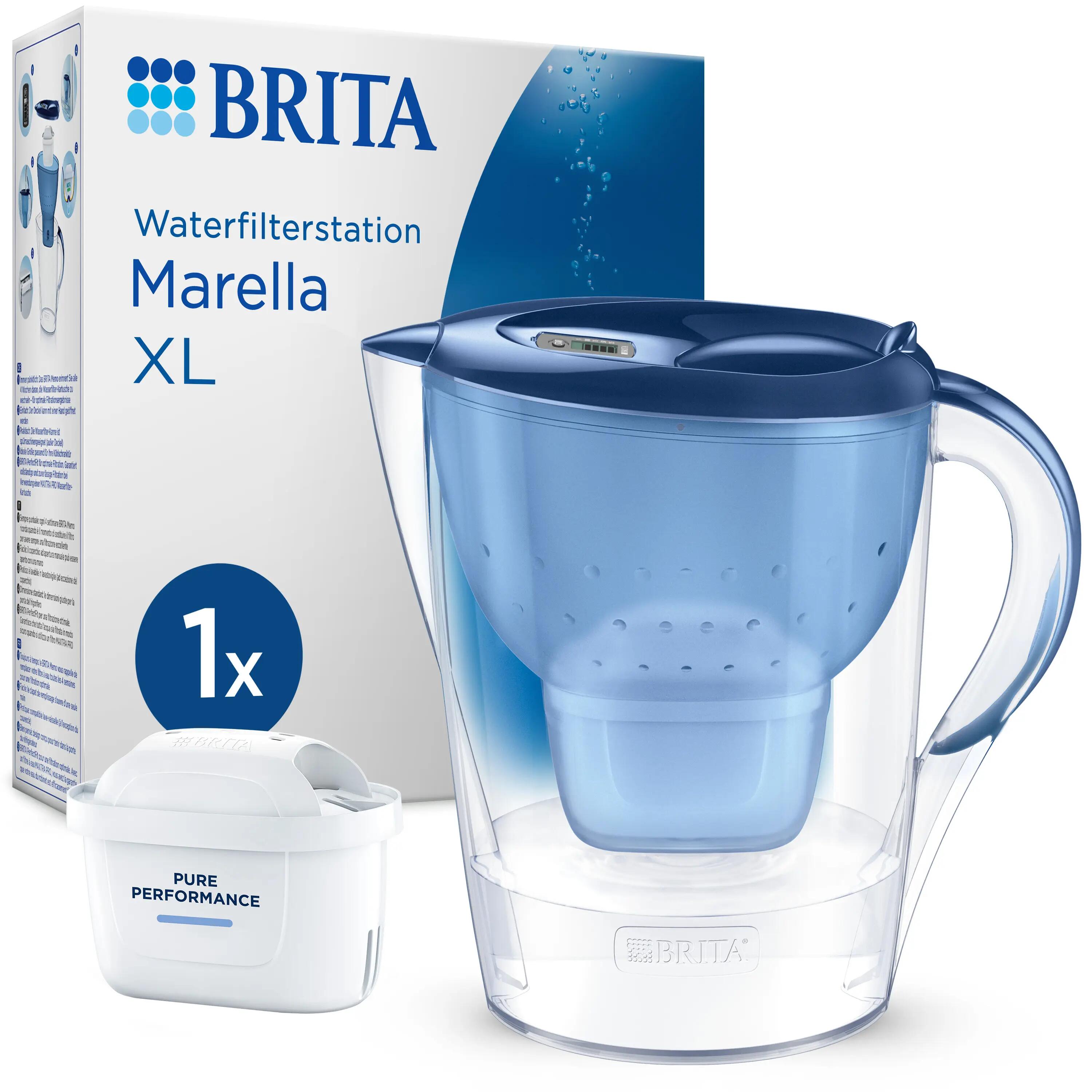 BRITA Waterfilterkan Marella XL 3.5L Blauw 1/7