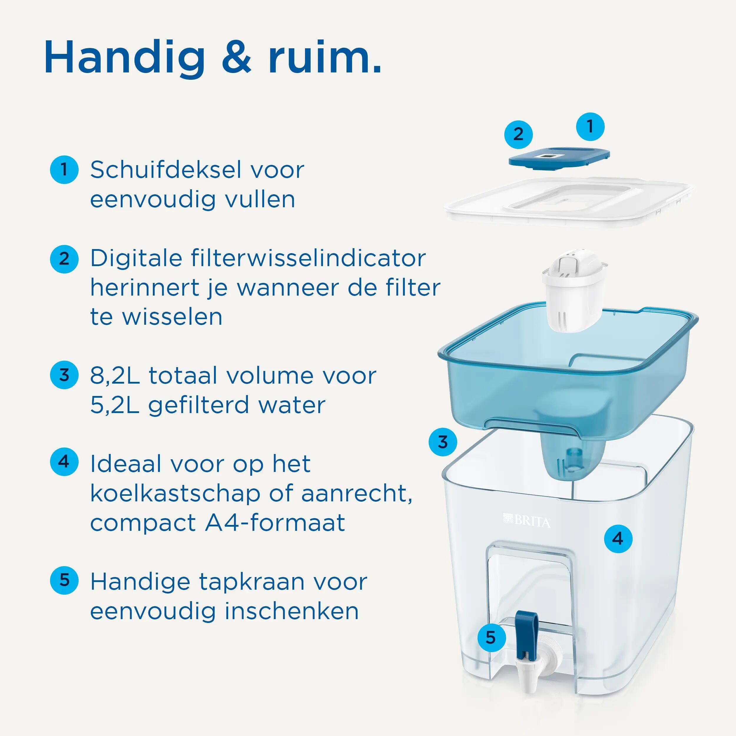 BRITA Waterfilterkan Flow 8.2L Blauw 3/7