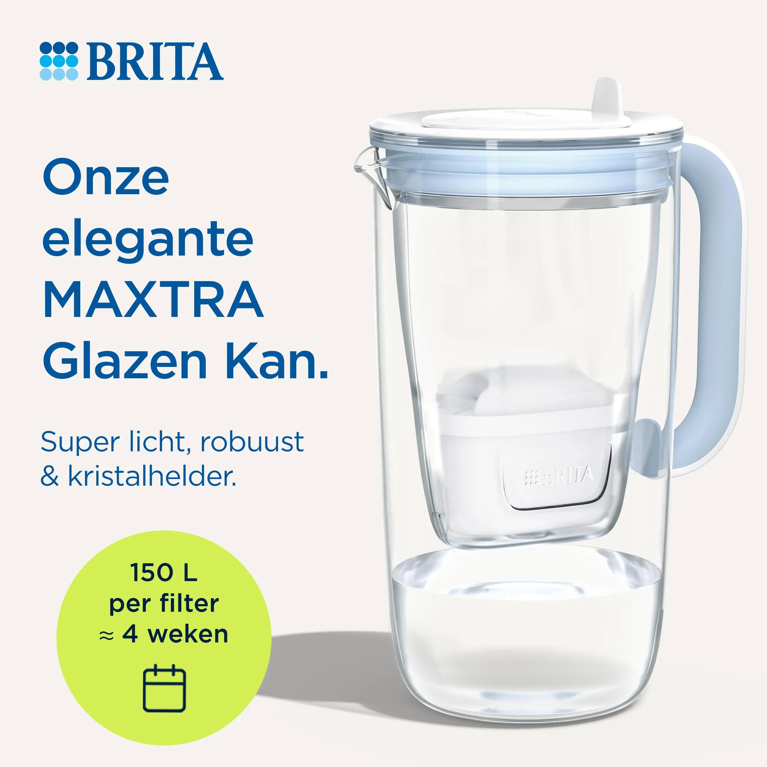 BRITA Glazen waterfilterkan 2.5L Blauw 2/7