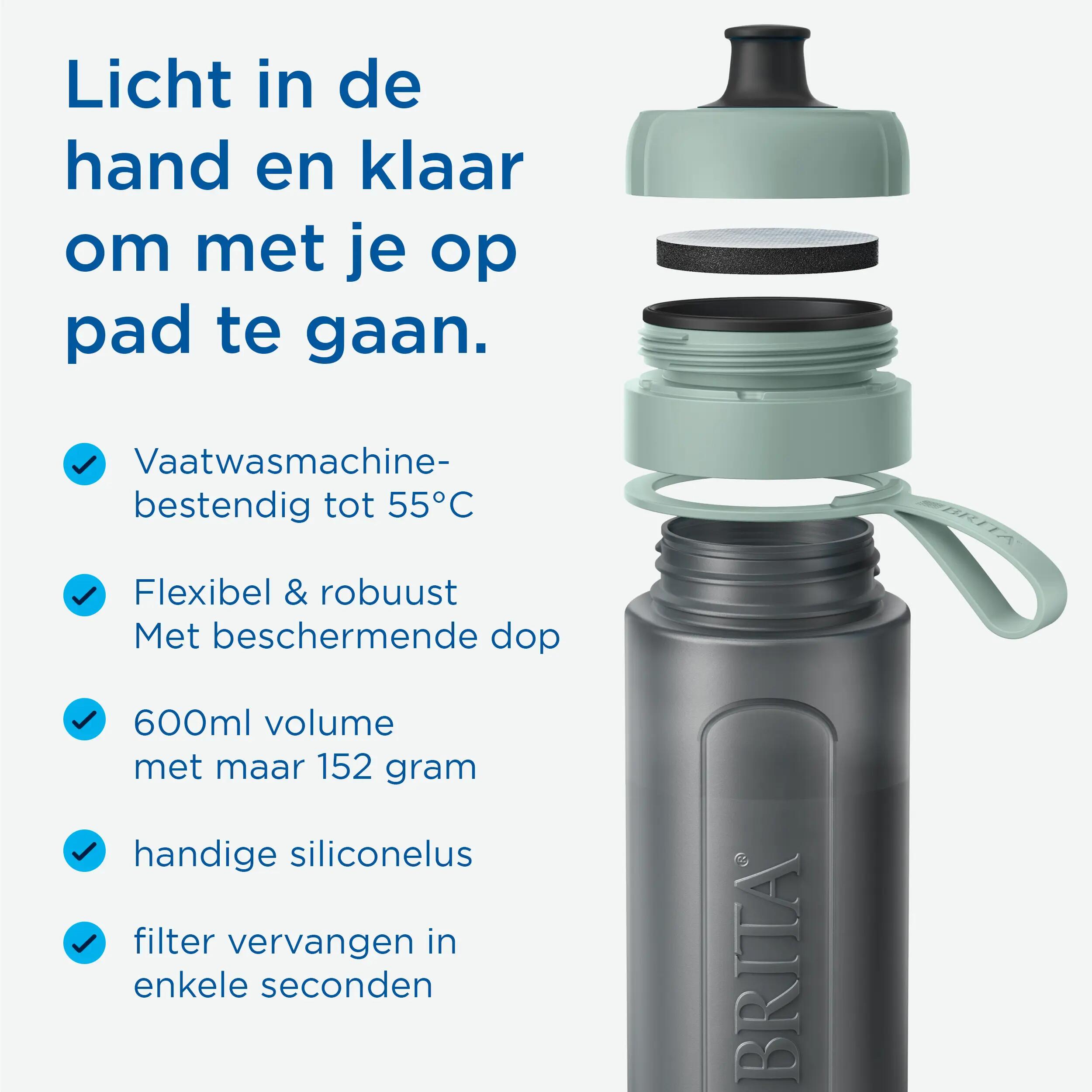 BRITA Waterfilterfles Active 0.6L Donkergroen inclusief 2 MicroDisc Single Unit 4/7