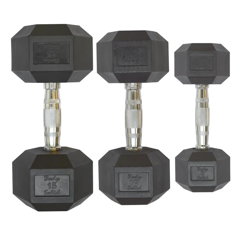 Paire d'haltères hexagonale HEXRU35 pour fitness et musculation 3/3