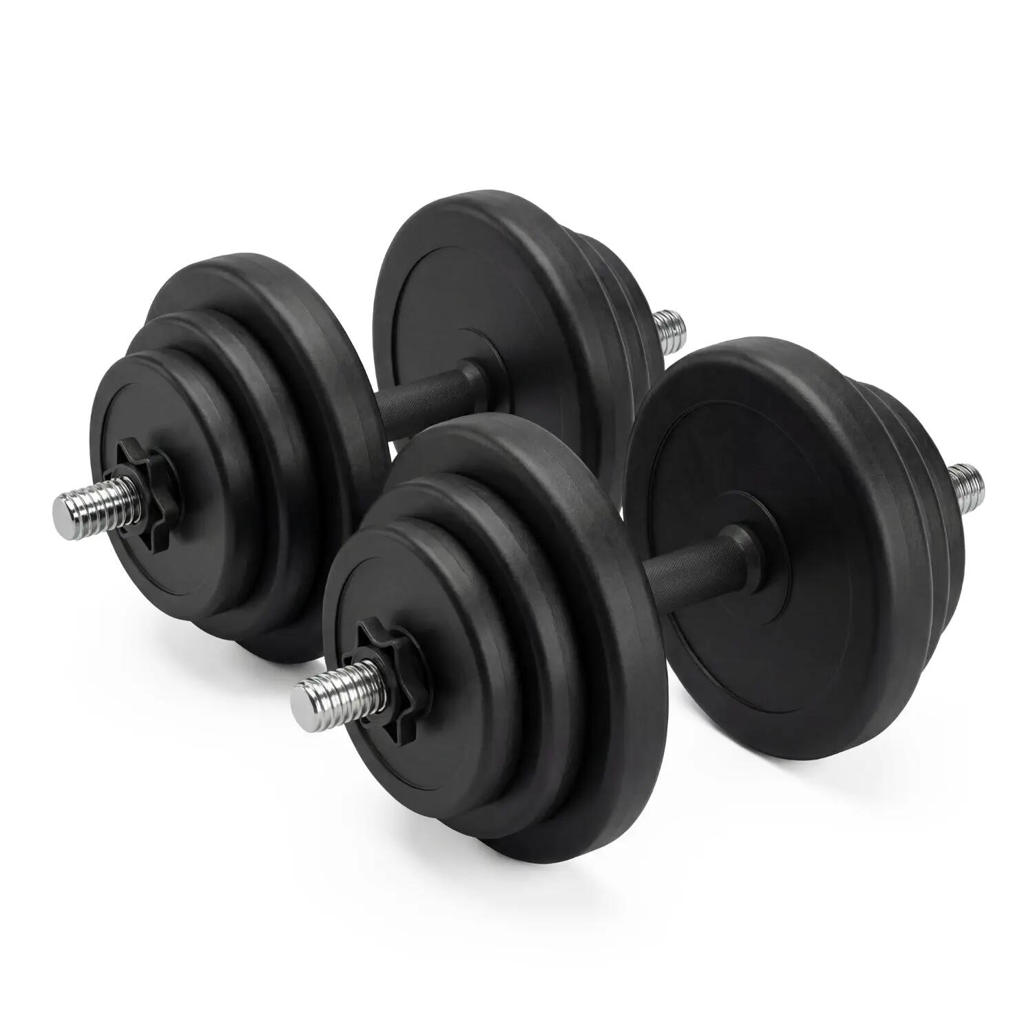 Set Gantere VirtuFit Ajustabile Cast Iron - Vinyl - 2 x 14 kg (28 kg)