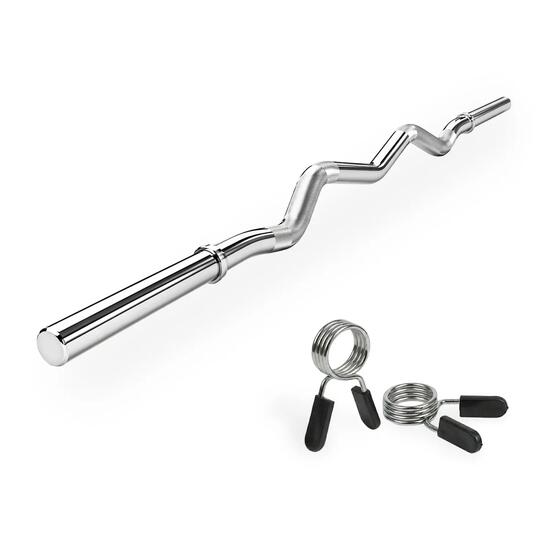 Curl bar - EZ Barbell bar - 120 cm - Clip a molla - 30 mm