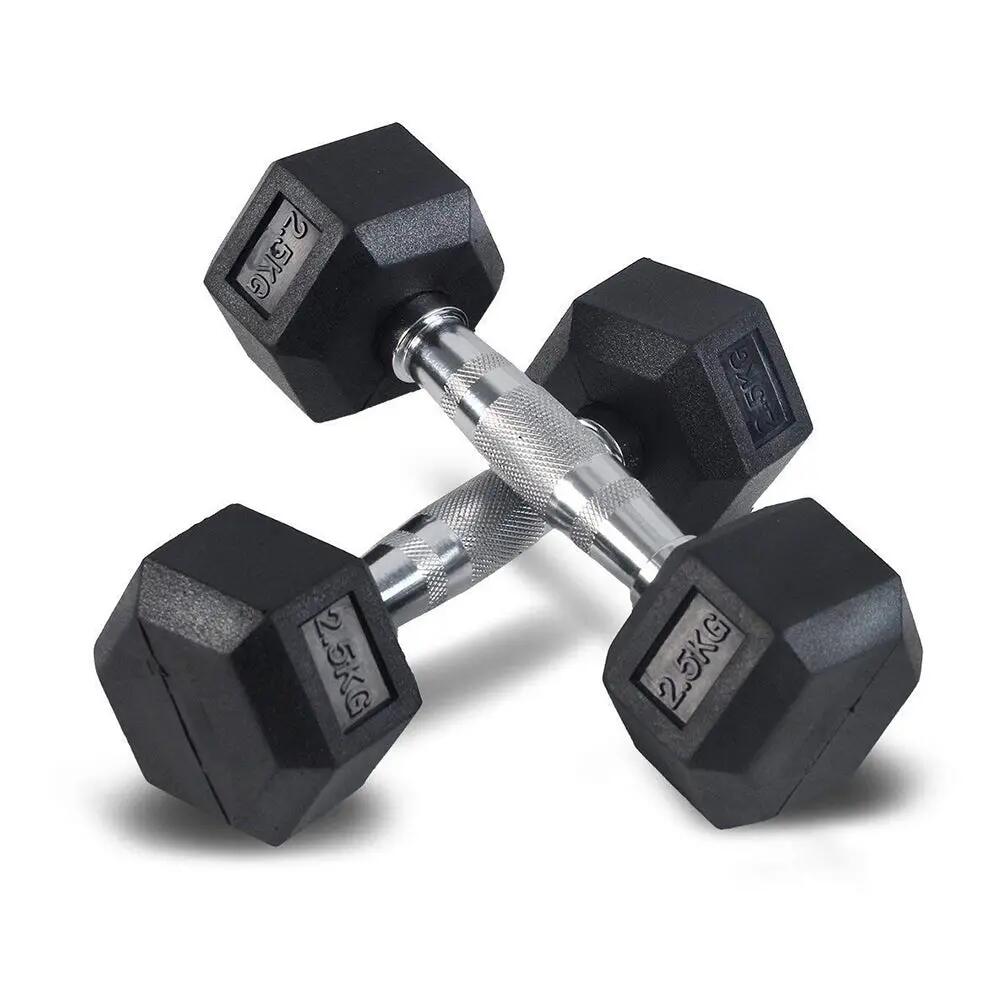 Paire d'haltères hexagonale HEXRU35 pour fitness et musculation 2/3