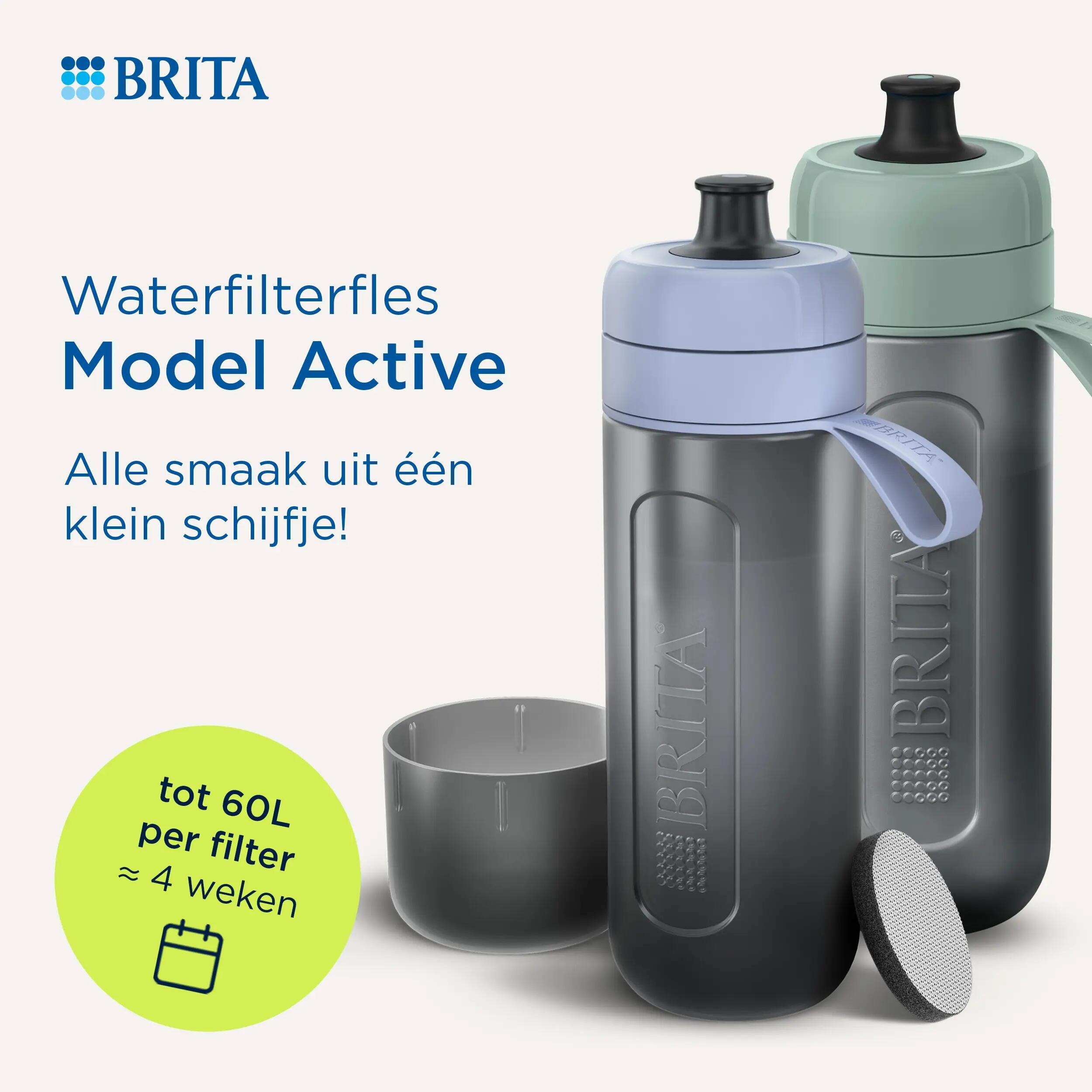BRITA Waterfilterfles Active 0.6L Donkergroen inclusief 2 MicroDisc Single Unit 2/7