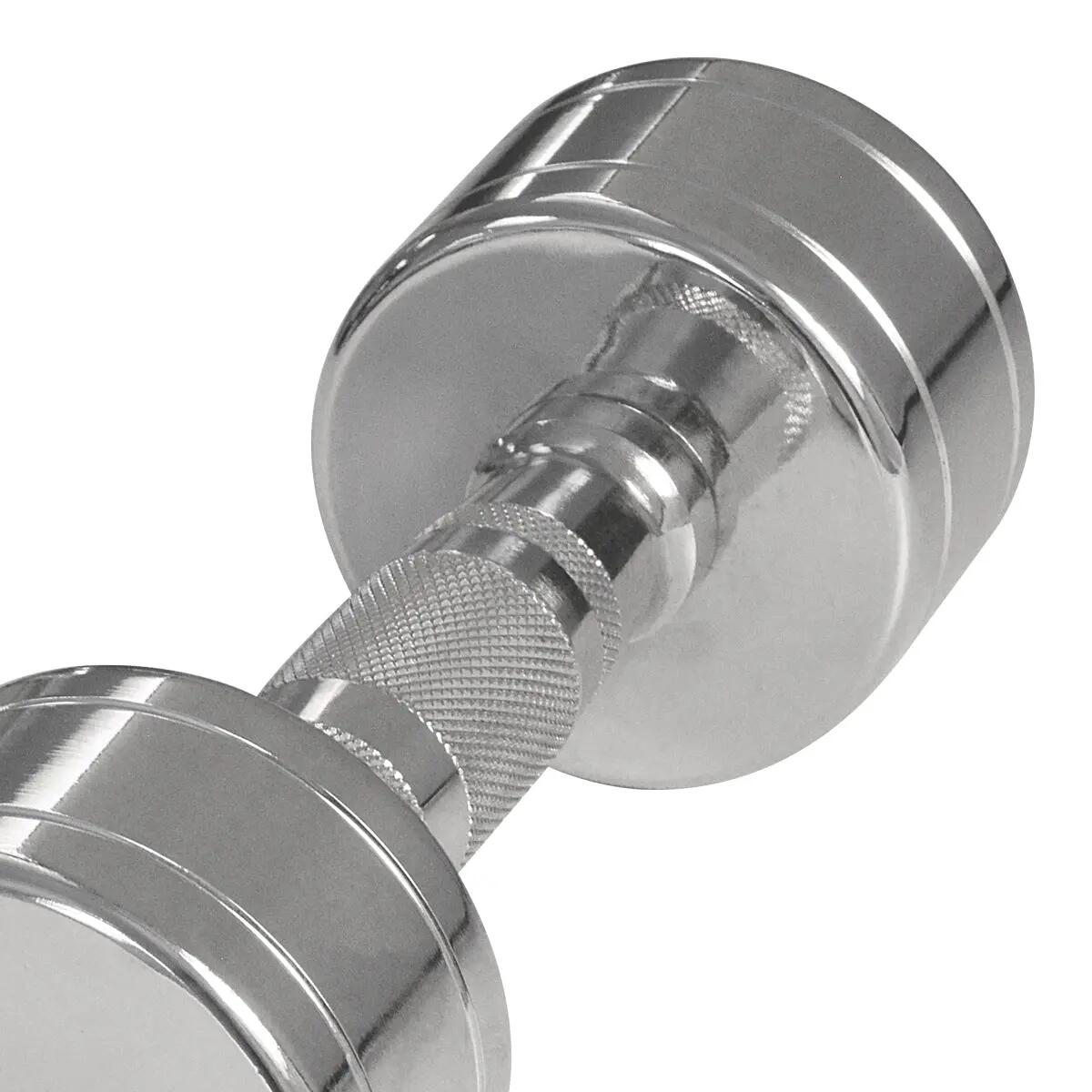 Set d’haltères chromés CHDU1-10 pour fitness et musculation 4/4