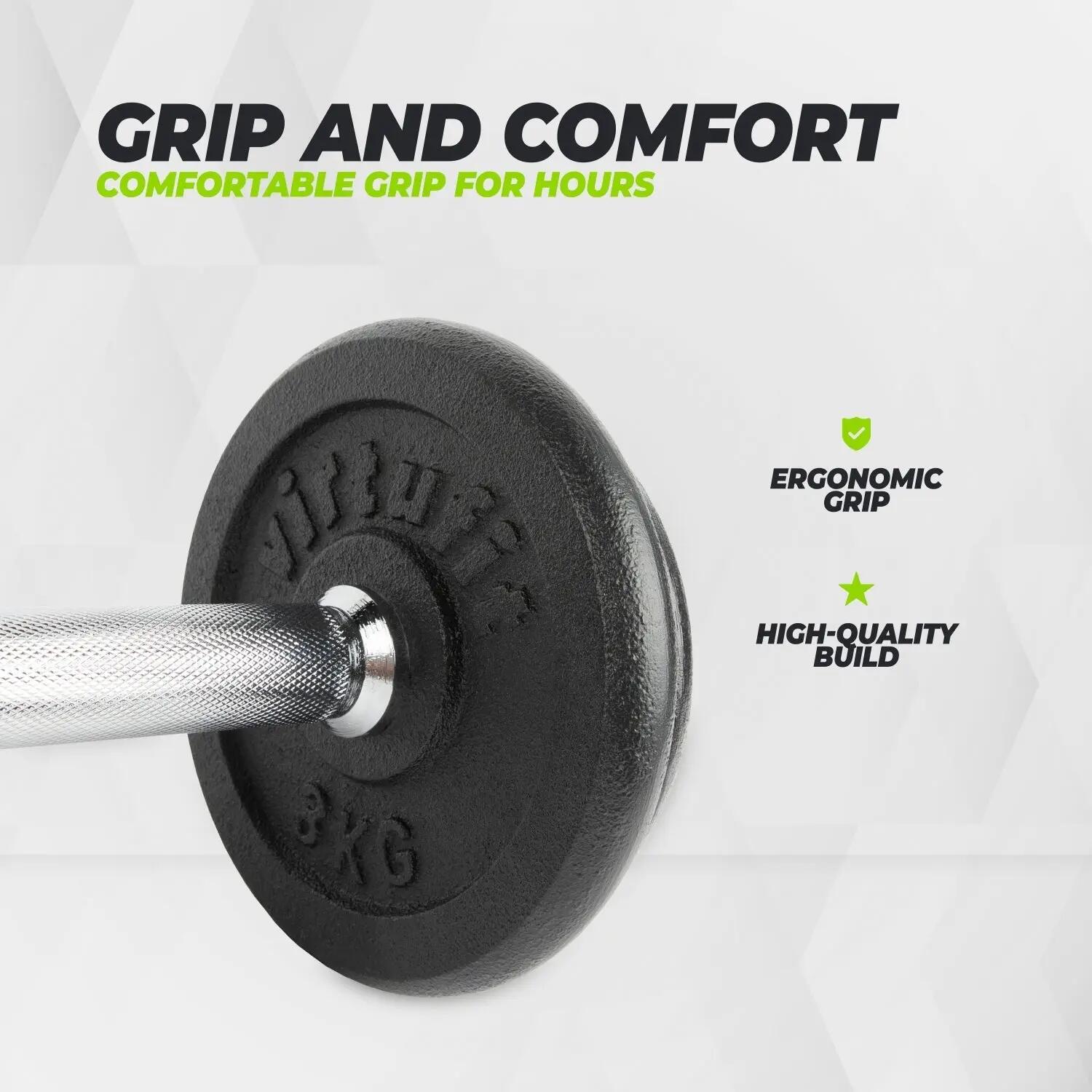 Verstelbare Dumbbellset Pro - Halterset - Gietijzer - 1 x 15 kg 5/7