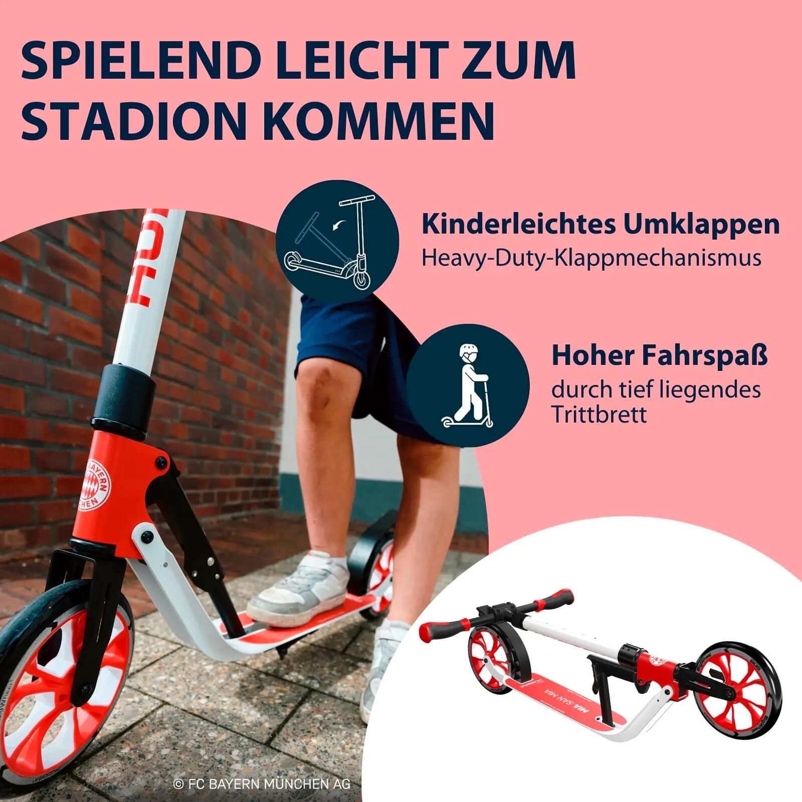 Trottinette Hudora BigWheel 205 Advanced FC Bayern rouge/noir, aluminium 4/7