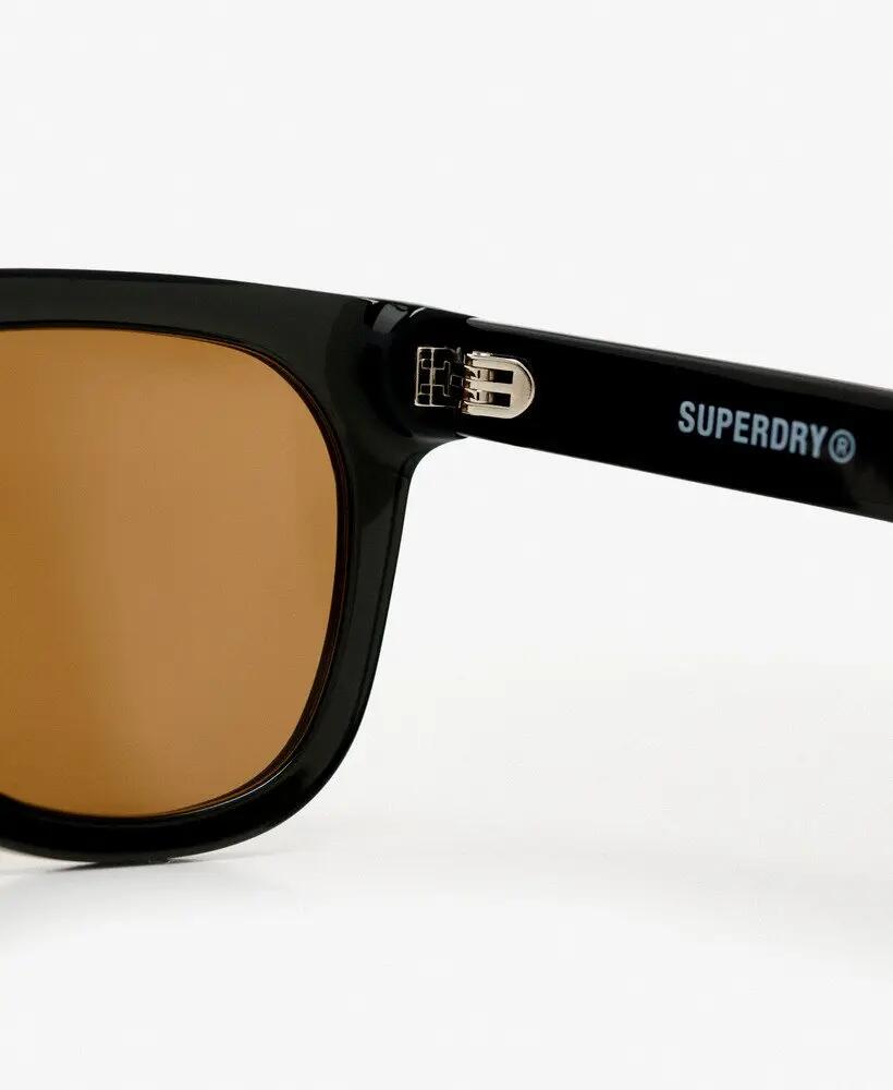 superdry Gafas de sol Retro Square — Montura negro brillante, lente marrón – 7/7