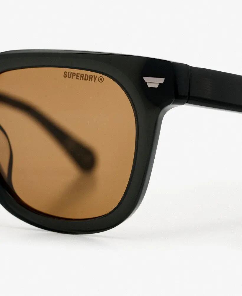 superdry Gafas de sol Retro Square — Montura negro brillante, lente marrón – 5/7
