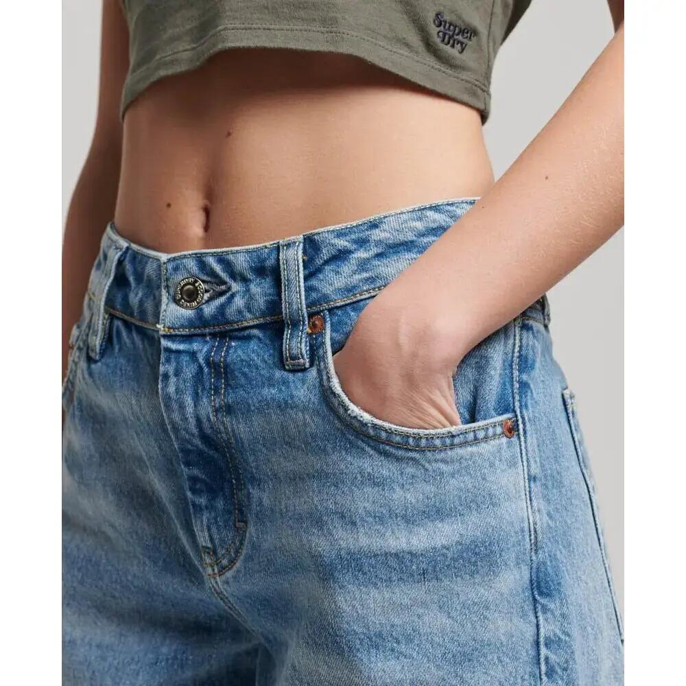 Női, közepes derékú, bő szárú biopamutfedő farmer Superdry 6/6