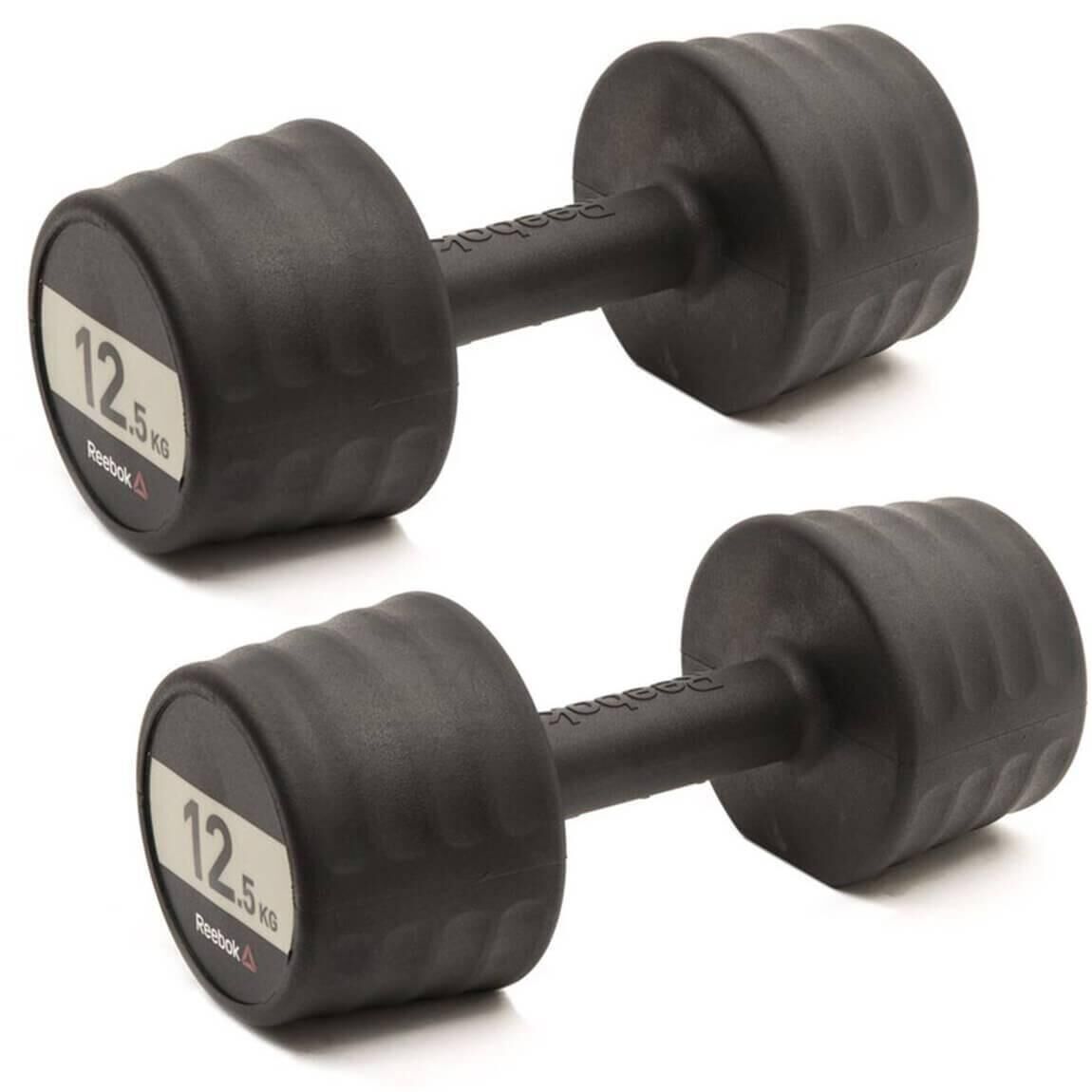 REEBOK Reebok 12.5kg Rubber Dumbbell Weights Pair