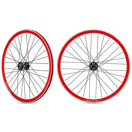 Tylne koło fixie czerwona obręcz czarna piasta Rodi