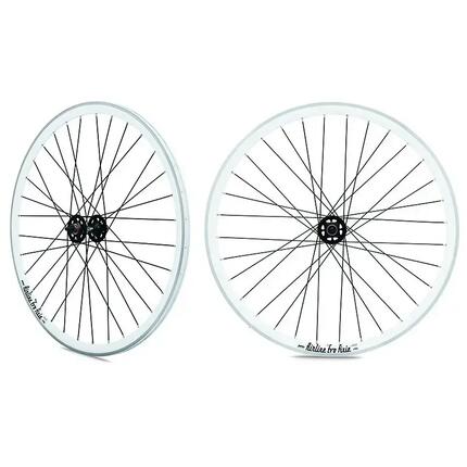 Roue arriere fixie jante blanche moyeu noir Rodi