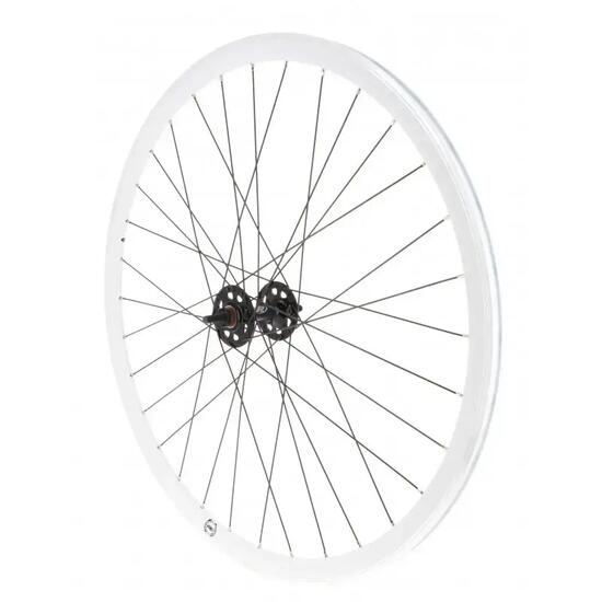 Roue avant fixie jante blanche moyeu noir Rodi