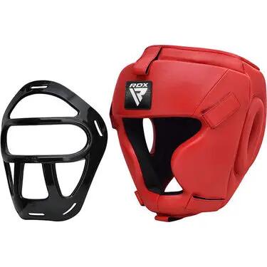 T1 Hoofdbeschermer Met Verwijderbare Gezichtskooi Rood - Extra Large - Kleur: Ro 7/8