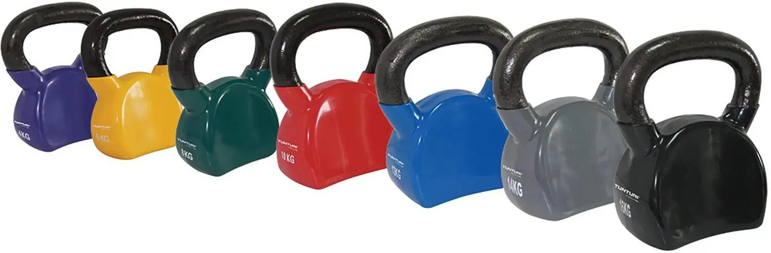 Kettlebell Tunturi 16 kg fonte vinyle noir, poignée ergonomique 3/7