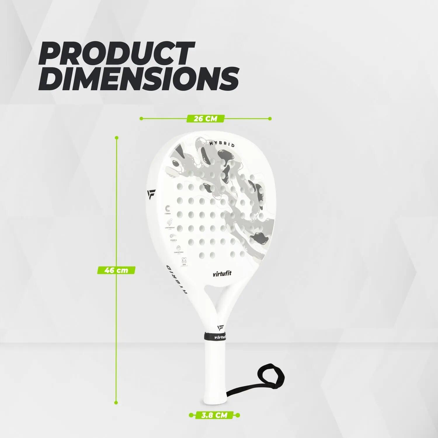 Hybrid Padel Racket - White/Grey 5/7