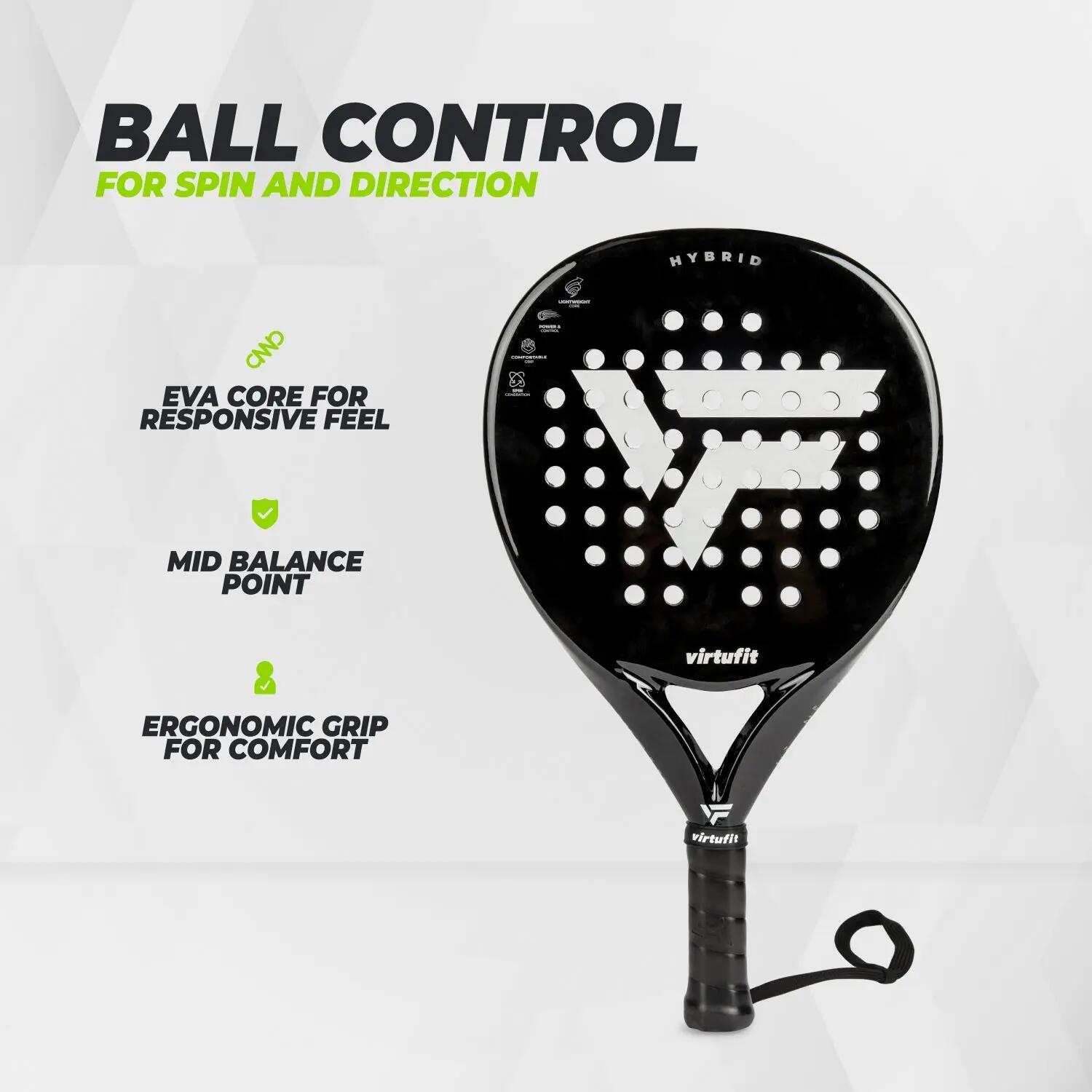 Padelschläger - Hybrid - Schwarz/Silber 3/8