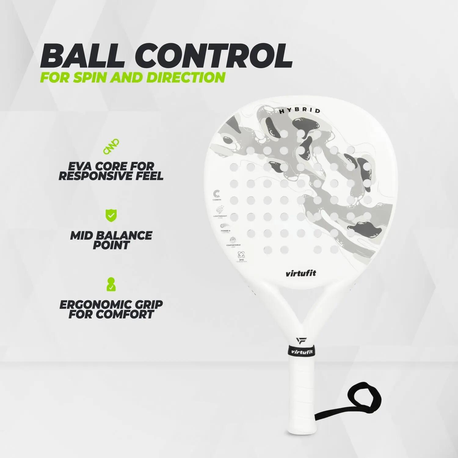 Hybrid Padel Racket - White/Grey 3/7