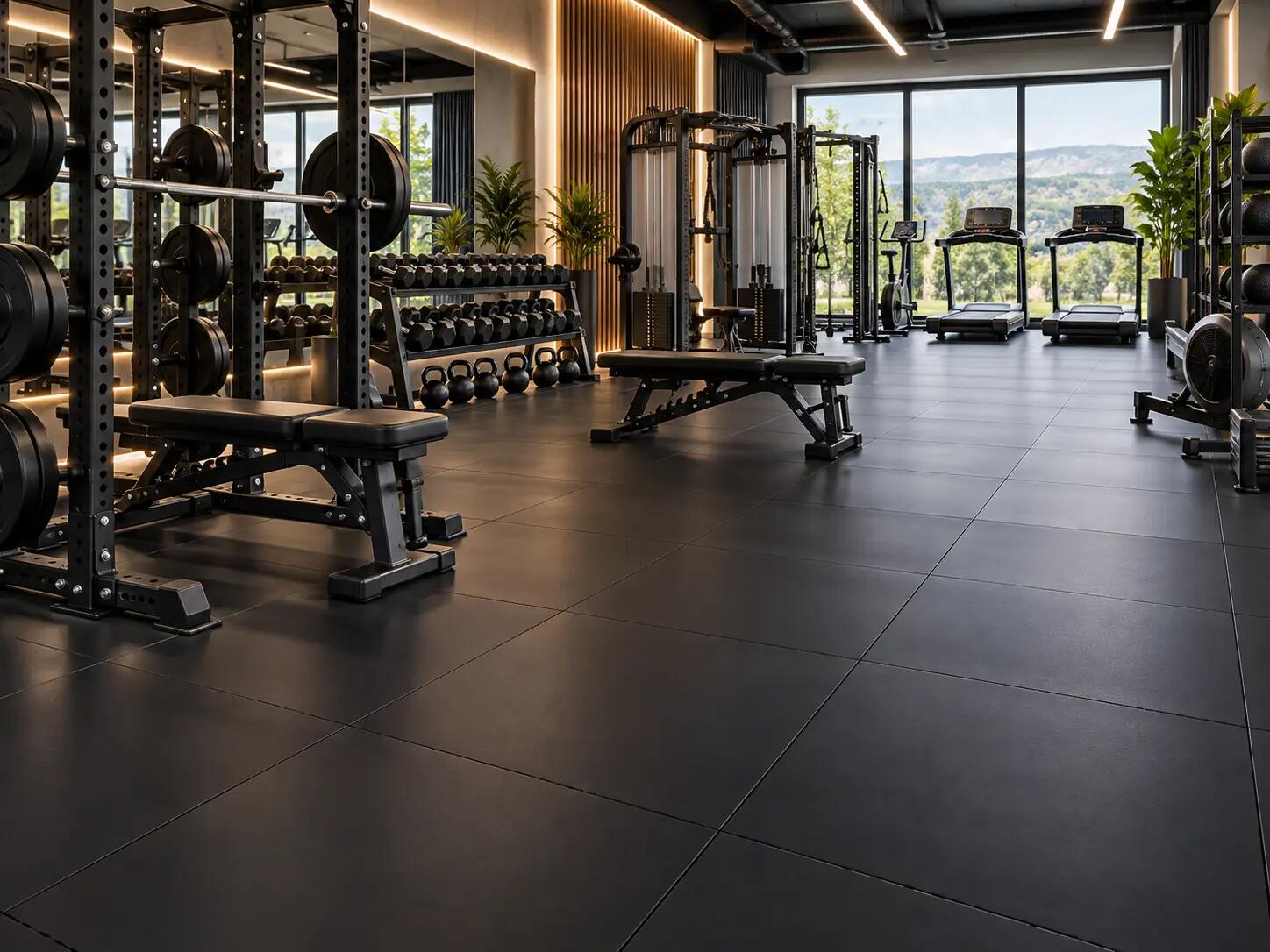 Carrelage de sol sportif Noir Pur - 100 x 100 cm - 20 mm 2/7