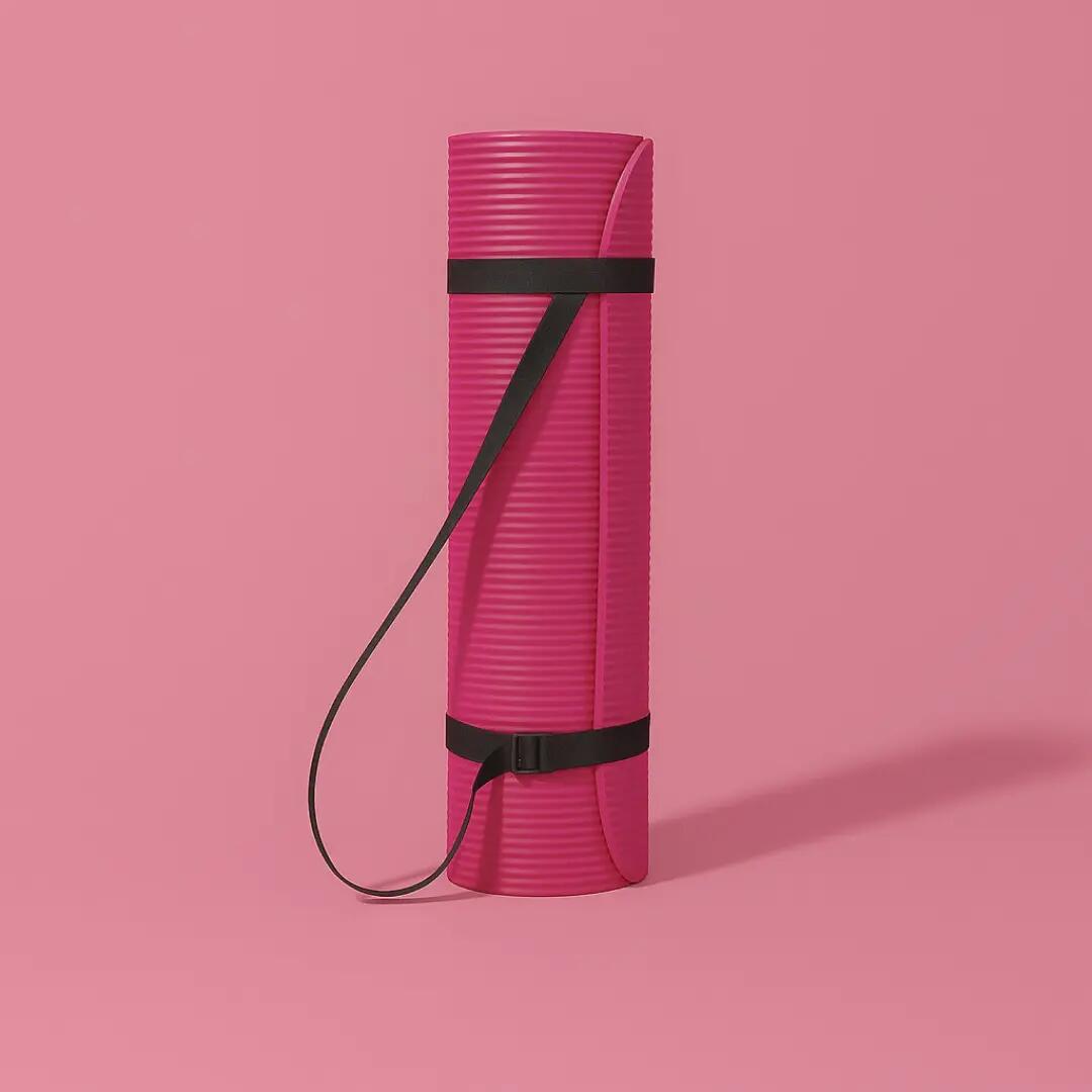 IVOL yoga mat met draagriem - Extra dik 10 mm - Roze 5/7