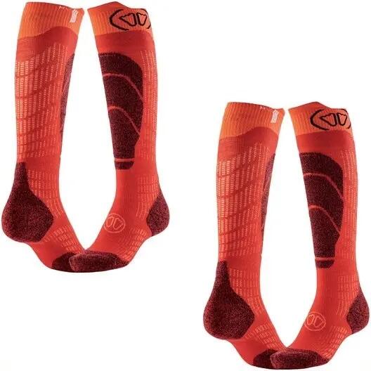 Chaussettes ski Ski Merino Junior enfant laine mérinos orange 27/30